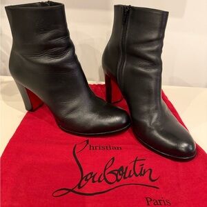 Christian Louboutin Adox 85 leather ankle boot in black with red bottom